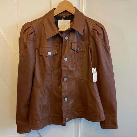 NWT Anthropologie Faux Leather Corset Jacket - Picture 4 of 6